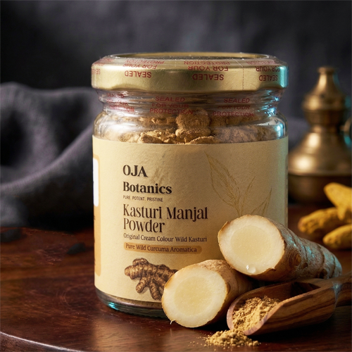 Pure Kasturi Manjal Powder for Skin Brightening & Tan Removal | OJA Botanics (60g)