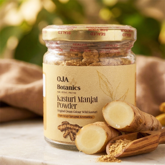Pure Kasturi Manjal Powder for Skin Brightening & Tan Removal | OJA Botanics (60g)